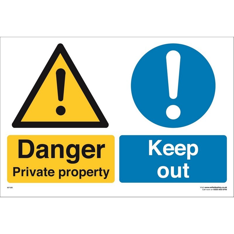 Danger Private Property Keep Out 660mm x 460mm rigid plastic sign