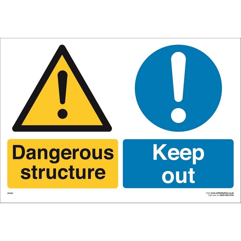 Dangerous Structure Keep Out 460mm x 660mm rigid plastic sign