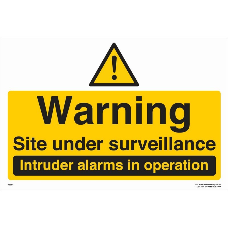 Warning Site Under Surveillance 660mm x 460mm Rigid plastic sign