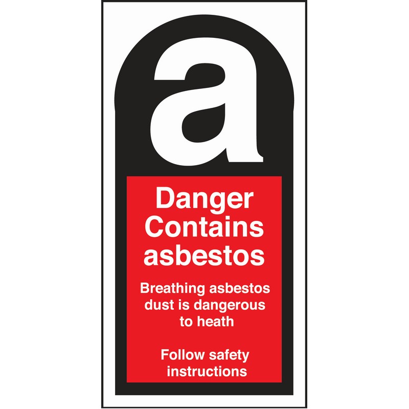 Danger Contains Asbestos (48 Labels)  30mm x 50mm Self-Adhesive