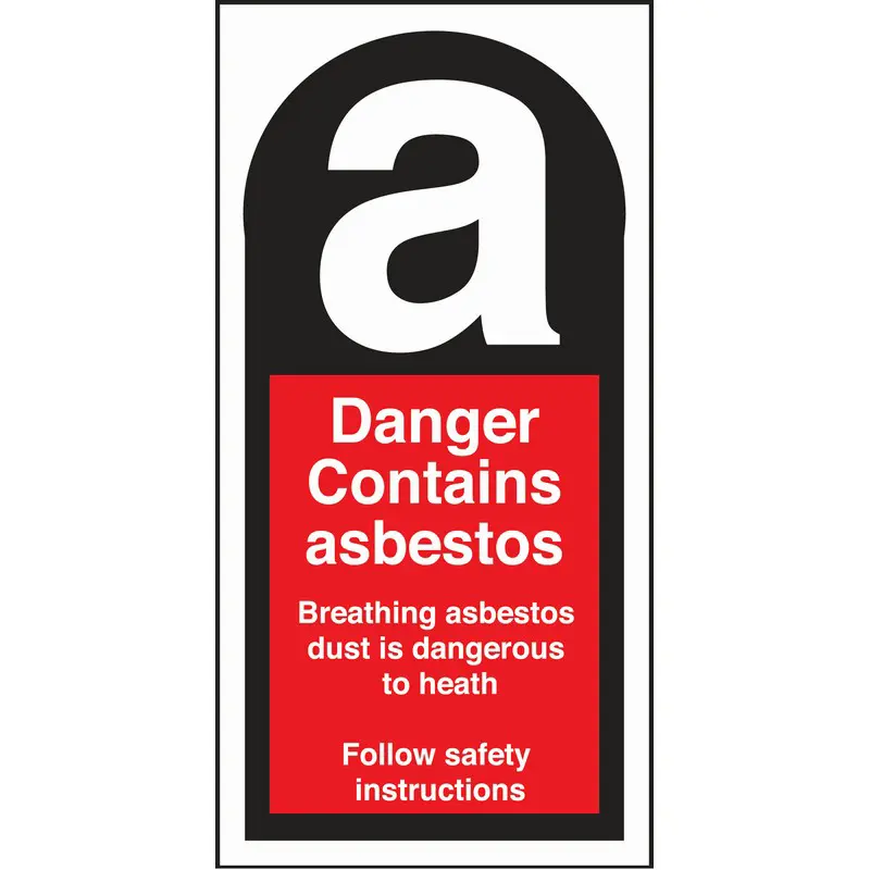 Contains Asbestos (48) 30mm x 50mm Self Adhesive