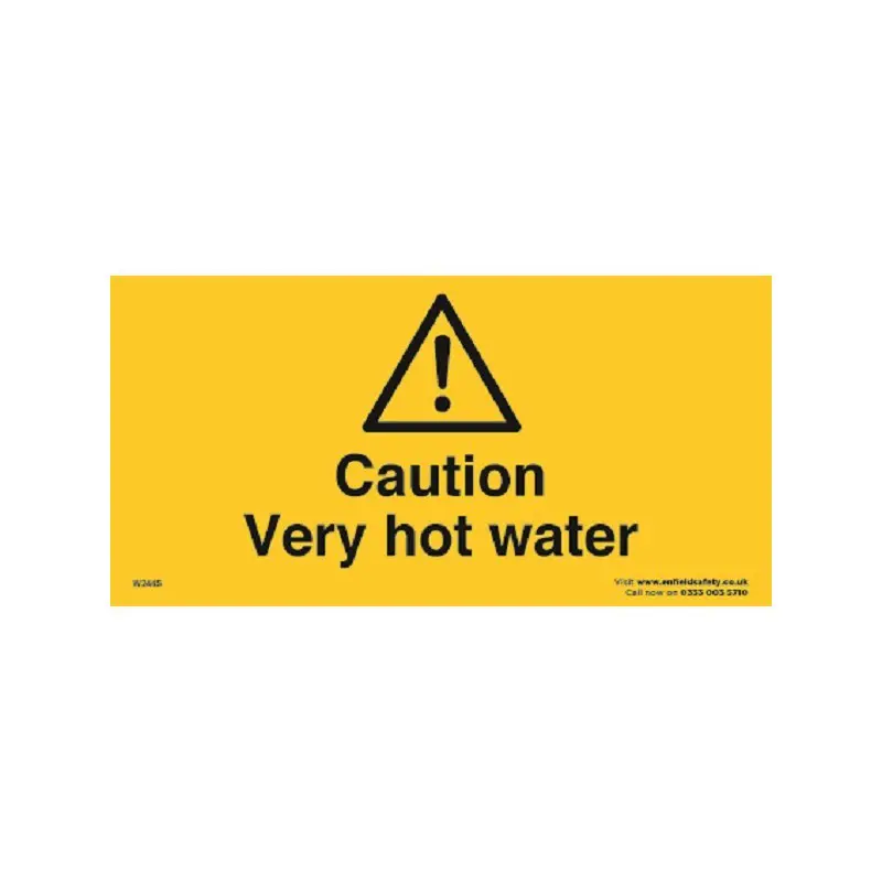 Very Hot Water 150mm x 75mm Self Adhesive