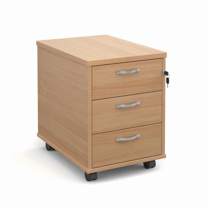 3 Drawer Desk Pedestal 600 Deep Beech