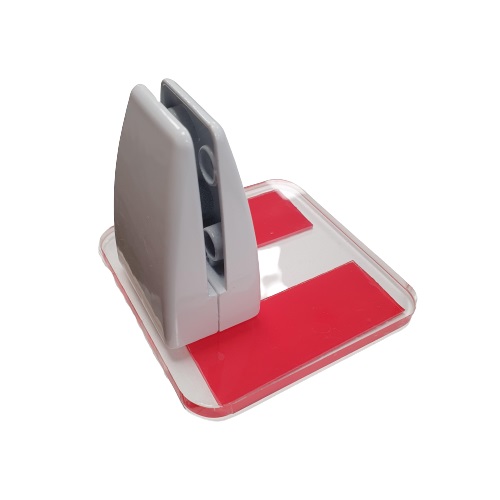 Desk Screen Brackets c/w Self-Adhesive Mounting Plate - WHITE