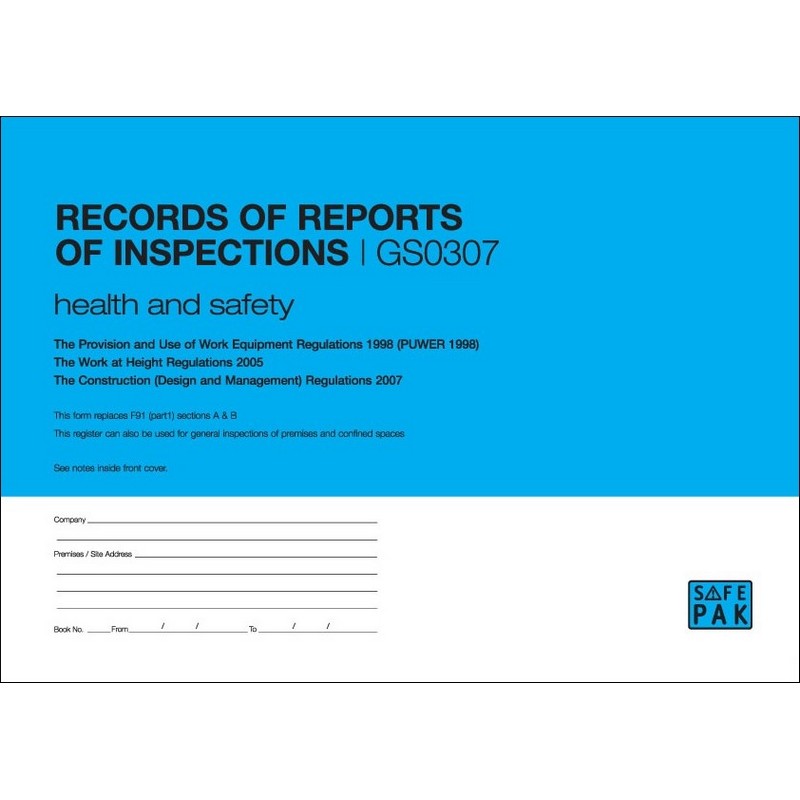 Record of report inspections list